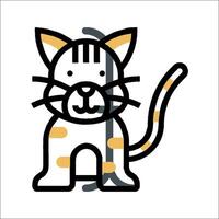 A cartoon cat with a yellow stripe on its face vector