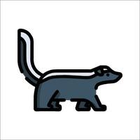 A skunk is standing on a white background vector