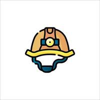 A cartoon helmet icon on a white background vector
