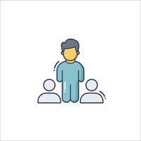 A man is standing in front of a group of people vector