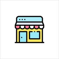 A colorful icon of a store front vector