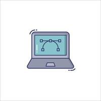 A laptop with a diagram on the screen vector