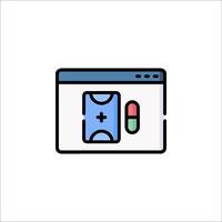 A tablet with pills and a computer icon vector