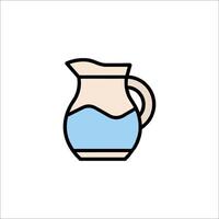 A jug with water in it on a white background vector