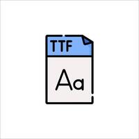 A file folder with the word ttf on it vector