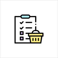 A checklist with a basket and a pen vector