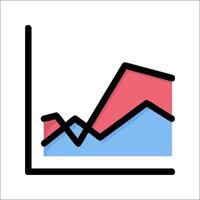 A graph chart with a bar and a line vector