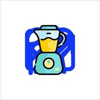A blender with a cup of liquid in it vector