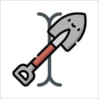 A shovel with a handle and a handle vector