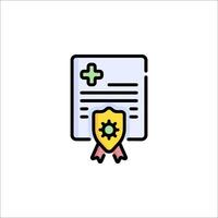 A certificate icon with a ribbon and a star vector