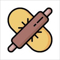 A rolling pin icon on a white background vector