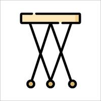 A simple icon of a table with four legs vector