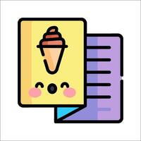 A book with an ice cream cone on it vector