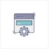 A web page with a gear and a clock icon vector