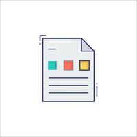 A document with a square and a line on it vector