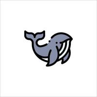 A whale with a black and white striped tail vector