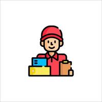 Delivery man icon illustration vector