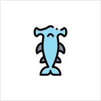 A blue fish with a long tail on a white background vector