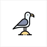 A seagull is standing on a rock with a bird on its head vector