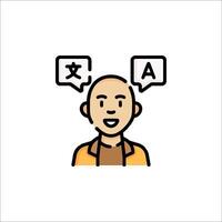 A man with speech bubbles above his head vector