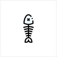 A fish skeleton icon on a white background vector