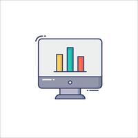 A computer monitor with a bar chart on it vector