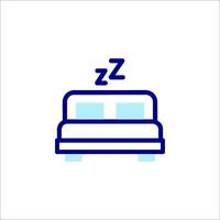 A bed with a pillow and a pillow on top vector