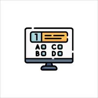 A computer monitor with a question mark on it vector