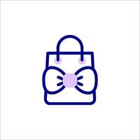 A shopping bag with a bow on it vector