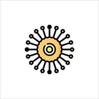 A sun with a circle on it vector