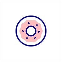A donut icon in a flat line style vector