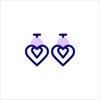 Two heart shaped earrings on a white background vector