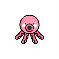 A pink octopus with a camera on its head vector