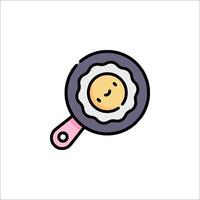 An egg in a frying pan icon vector