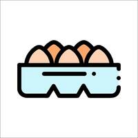 Eggs in a box icon vector