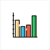 A bar chart icon with a line going up vector