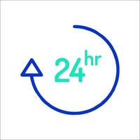 A blue arrow pointing to the 24 hour clock vector