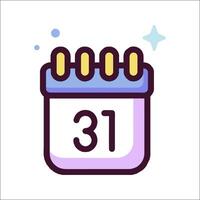 A calendar icon with the number 31 vector