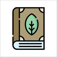 A book with a leaf on it and a leaf on the cover vector