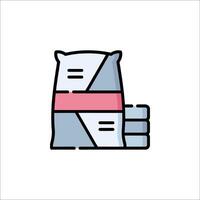 A stack of bags with a red stripe on top vector