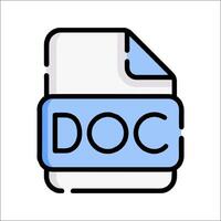 A document icon with the word doc written on it vector