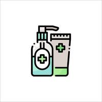 A bottle of toothpaste and tube of toothpaste vector