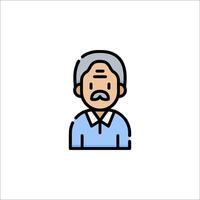 An old man with a mustache and a tie on his head vector