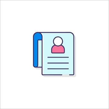 A person is sitting on a document icon vector