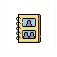 A notebook with people in it, and a picture of a person vector