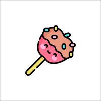 A cute lollipop with sprinkles on it vector