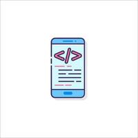 A smartphone with a code on it vector