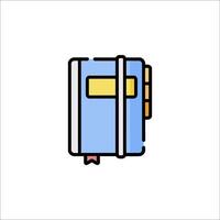 A blue notebook icon on a white background vector