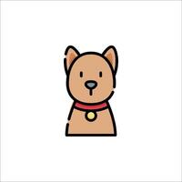 A dog with a red collar on a white background vector