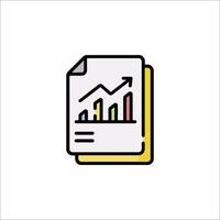 A document with a graph on it vector